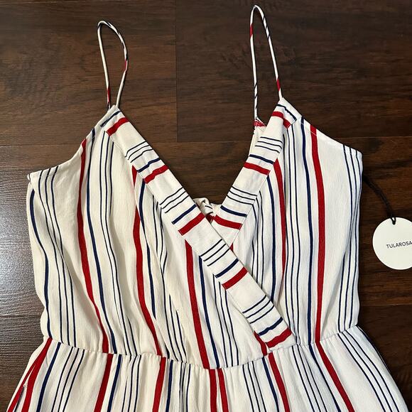 Tularosa Amelia red, white & blue striped sleeveless romper size M NWT - Picture 3 of 14